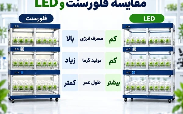 بهترین لامپ برای قفسه کشت بافت؛ LED یا فلورسنت؟